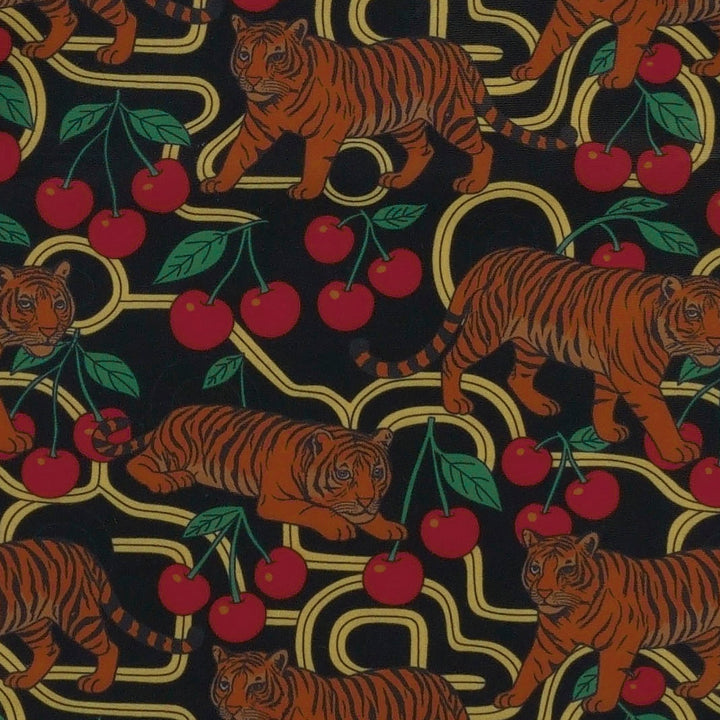 long sleeve zip front swimsuit | tiger + cherries | swim