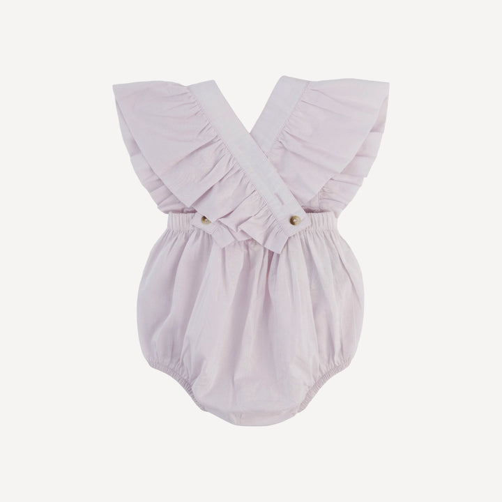 ruffle strap bubble | tinted crystal | organic cotton woven