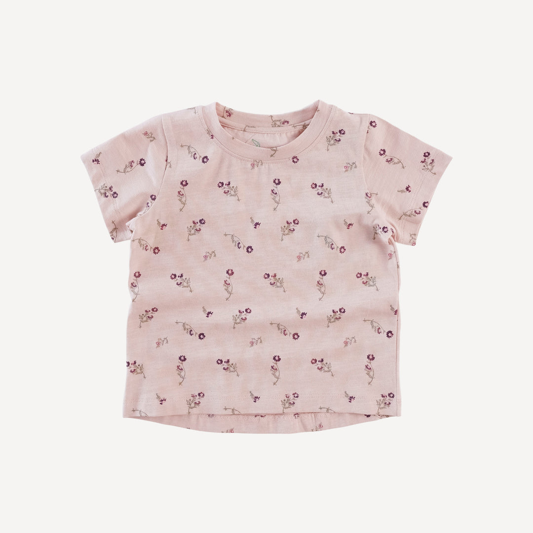 short sleeve essential boxy tee | tiny chamomile | organic cotton slub
