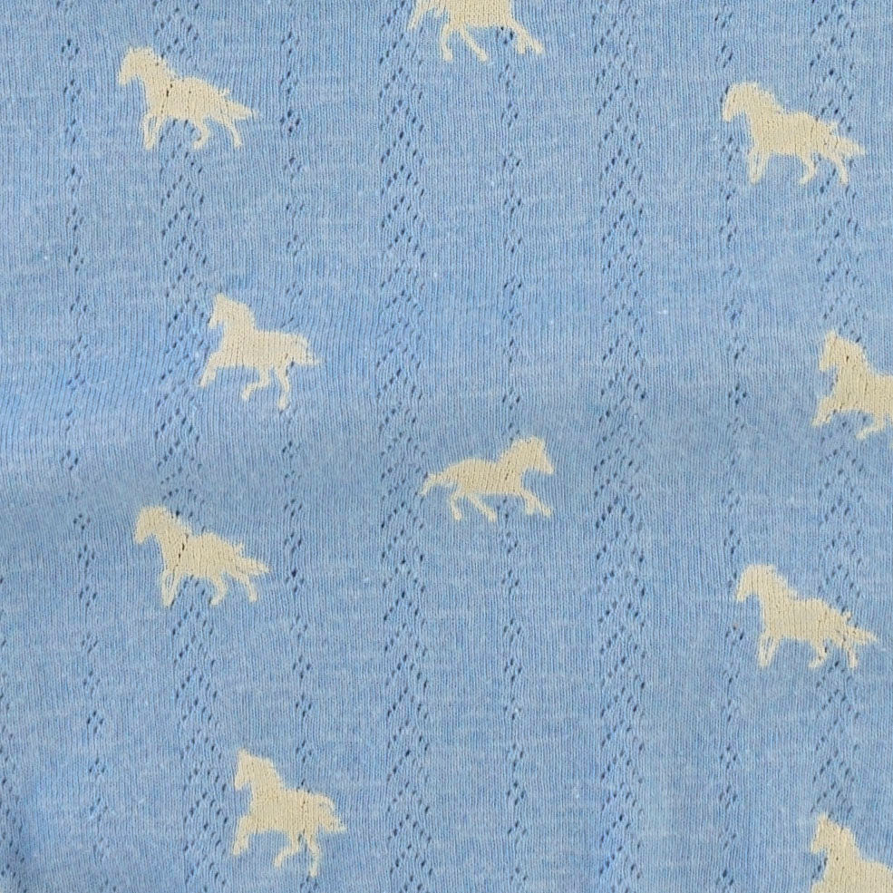 sleeveless button shortie | tiny horses | organic cotton pointelle