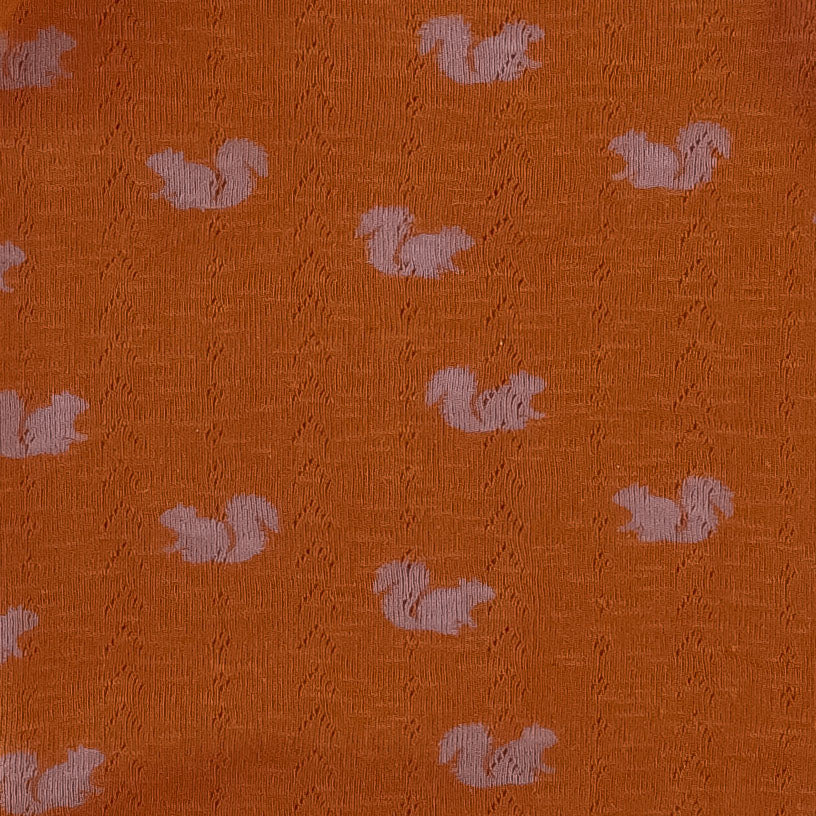 knot top elastic headband | tiny squirrel | organic cotton pointelle