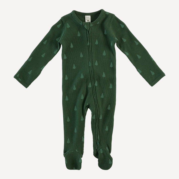 long sleeve zipper footie | tiny tree | organic cotton thermal