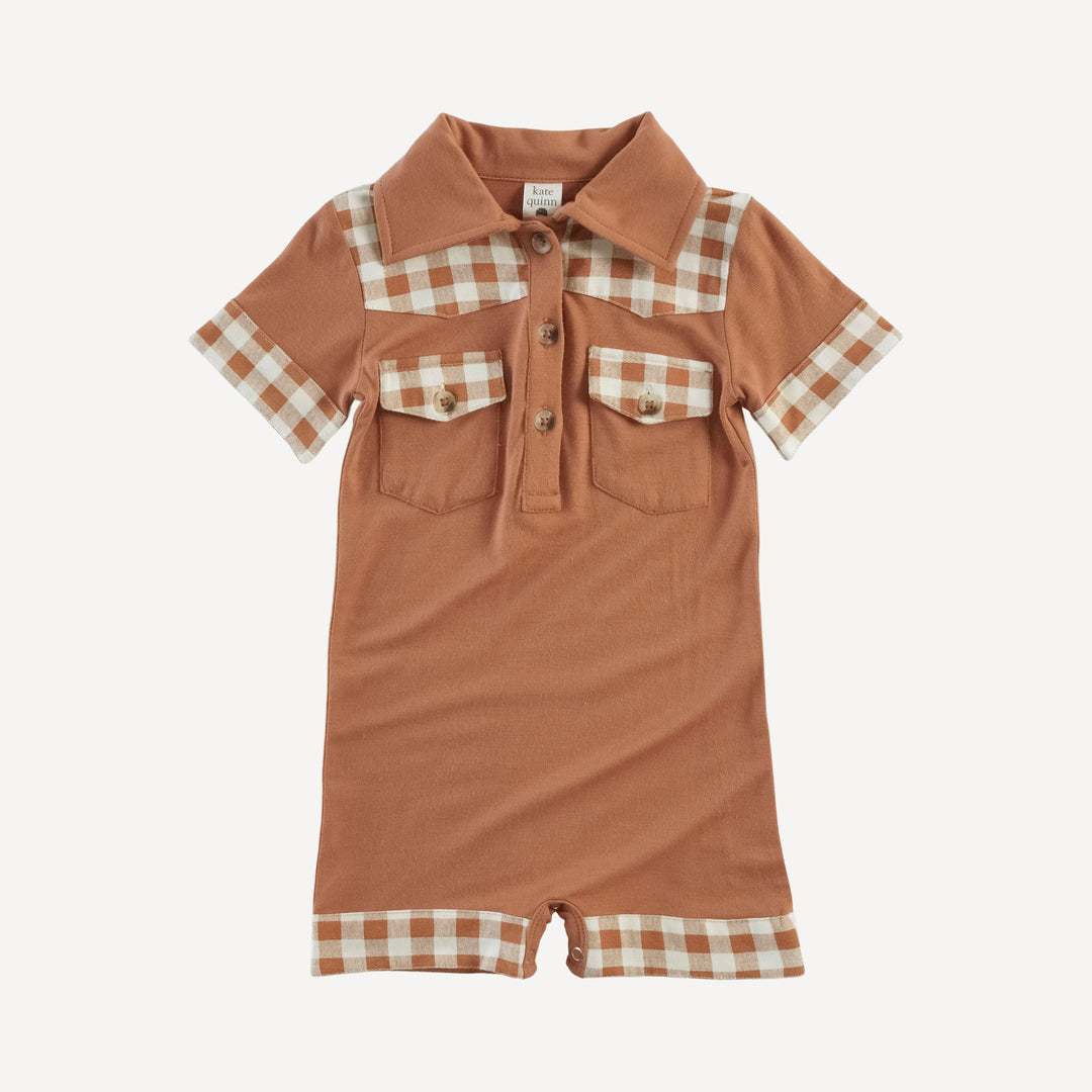 short sleeve cowboy shortie | toffee | bamboo