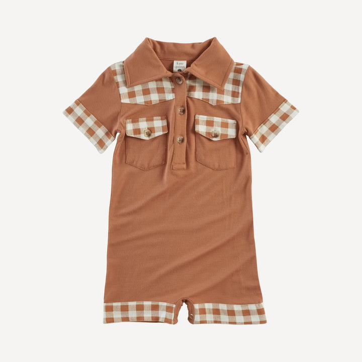 short sleeve cowboy shortie | toffee | bamboo