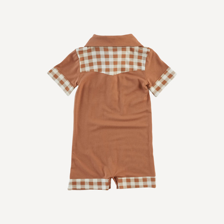 short sleeve cowboy shortie | toffee | bamboo