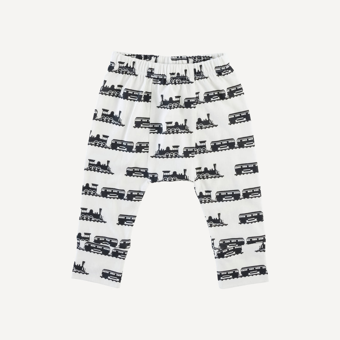 classic panda pant | trains | organic cotton jersey