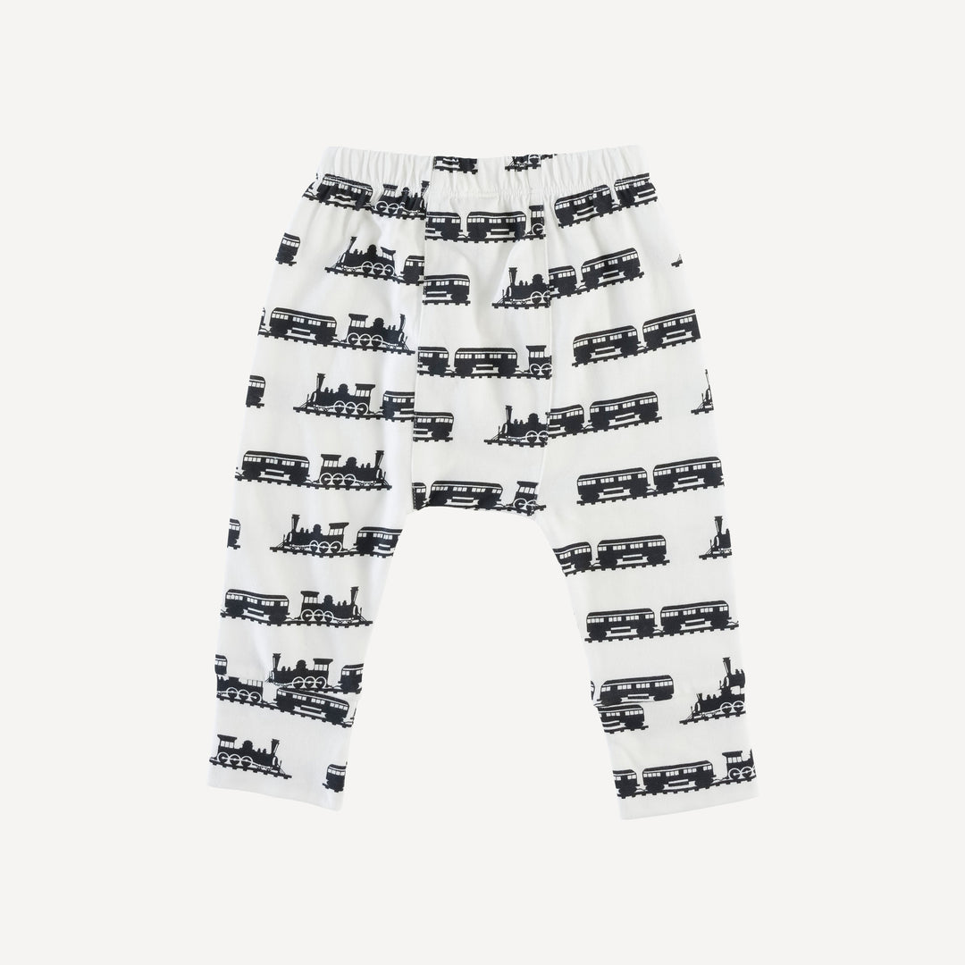 classic panda pant | trains | organic cotton jersey