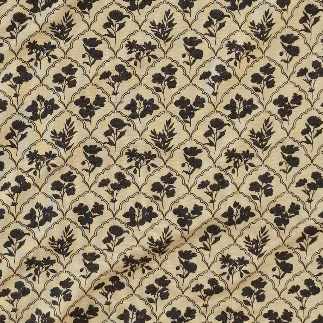 long sleeve double breasted shawl collar jumpsuit | trellis floral | bamboo