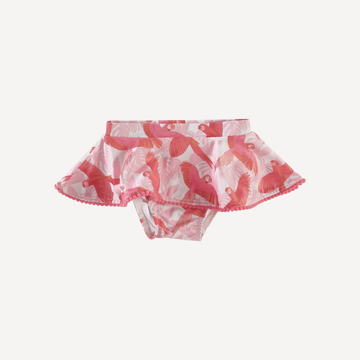 ruffle pom pom bikini swim set | tropical parrots | swim