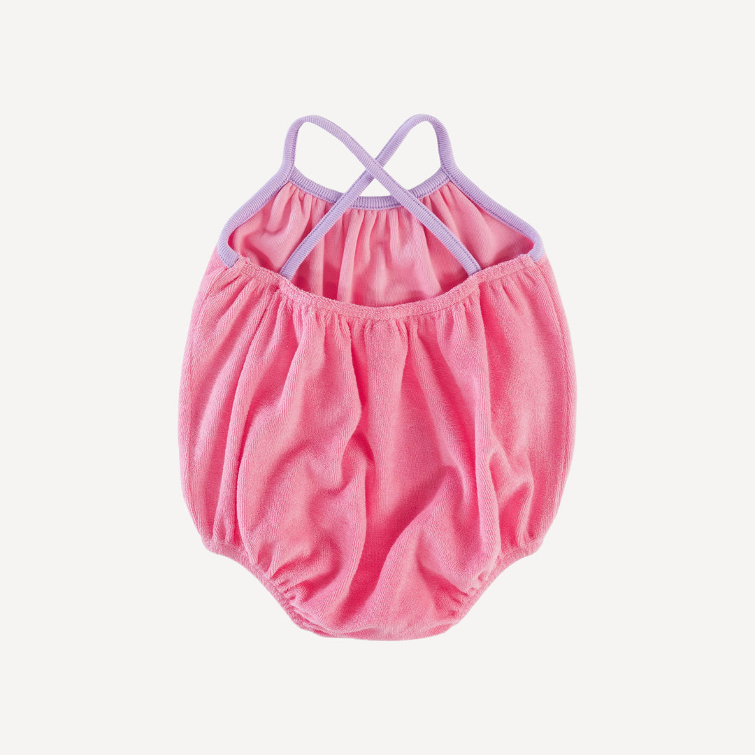 cross back bubble | tropical pink | organic cotton terry