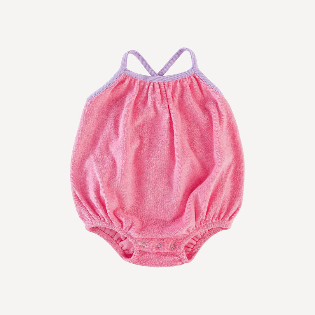 cross back bubble | tropical pink | organic cotton terry