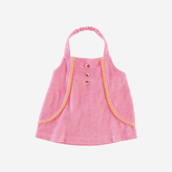 trim halter top + short set | tropical pink | organic cotton terry