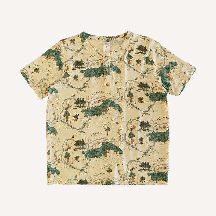 tween short sleeve henley tee | map | bamboo