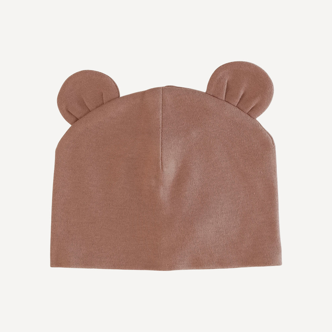 bear beanie | twig | organic cotton interlock