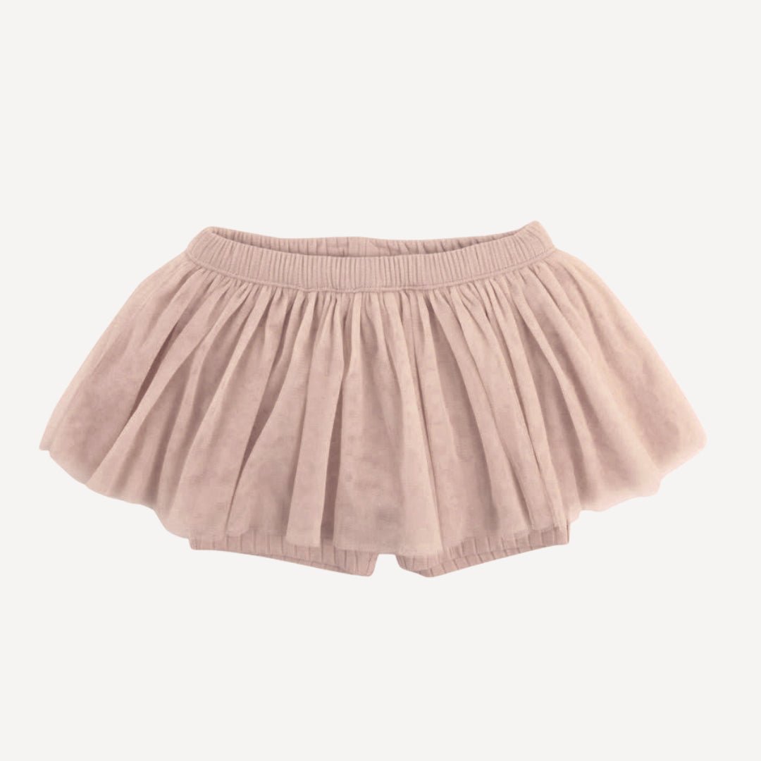 tulle ballerina tutu short | rose smoke | organic cotton wide rib
