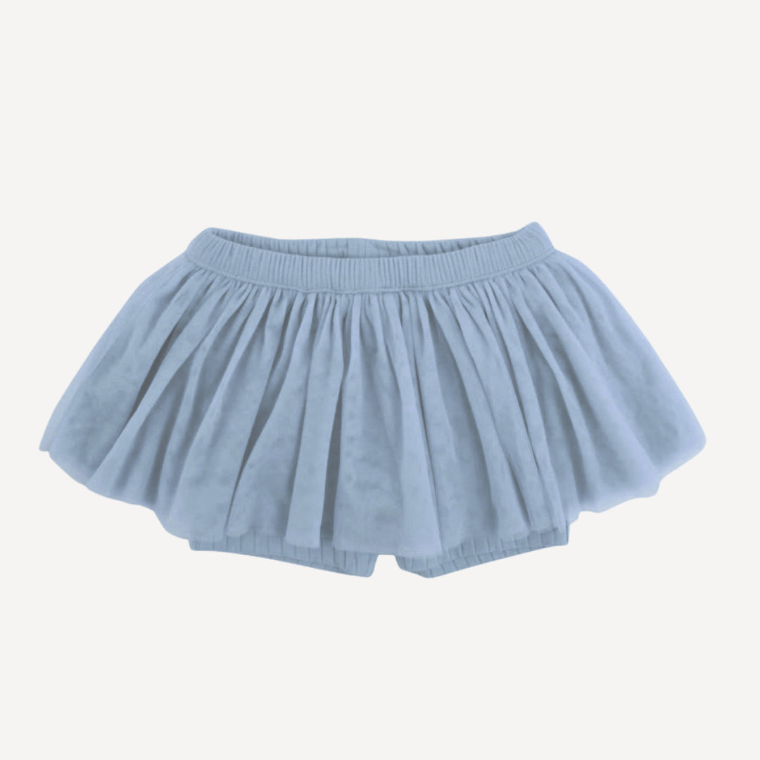 tulle ballerina tutu short | cornflower blue | organic cotton wide rib