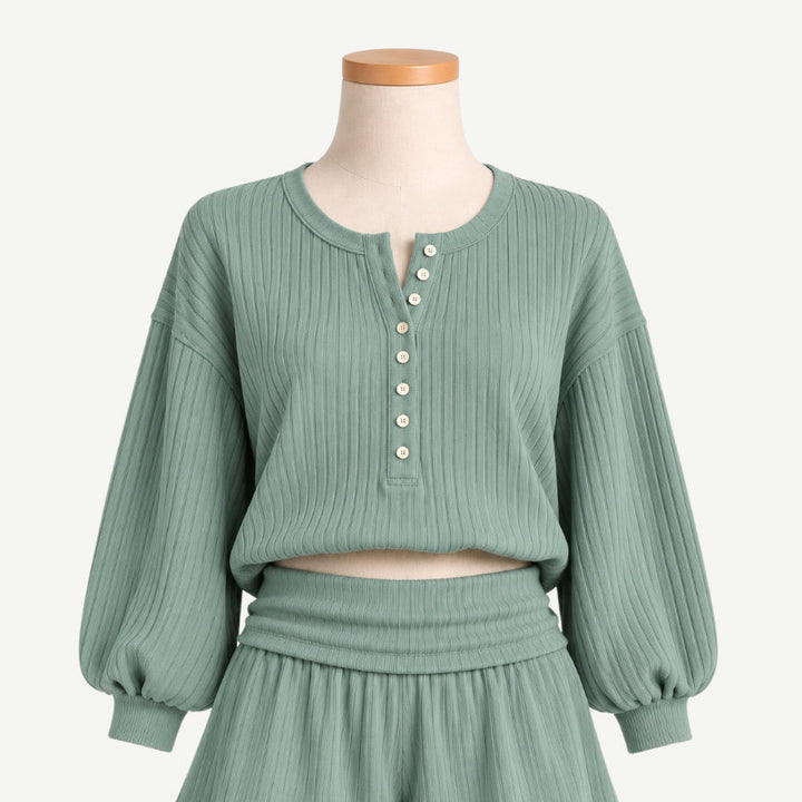 PREORDER womens sophia sweatshirt | jadeite | organic cotton wide rib