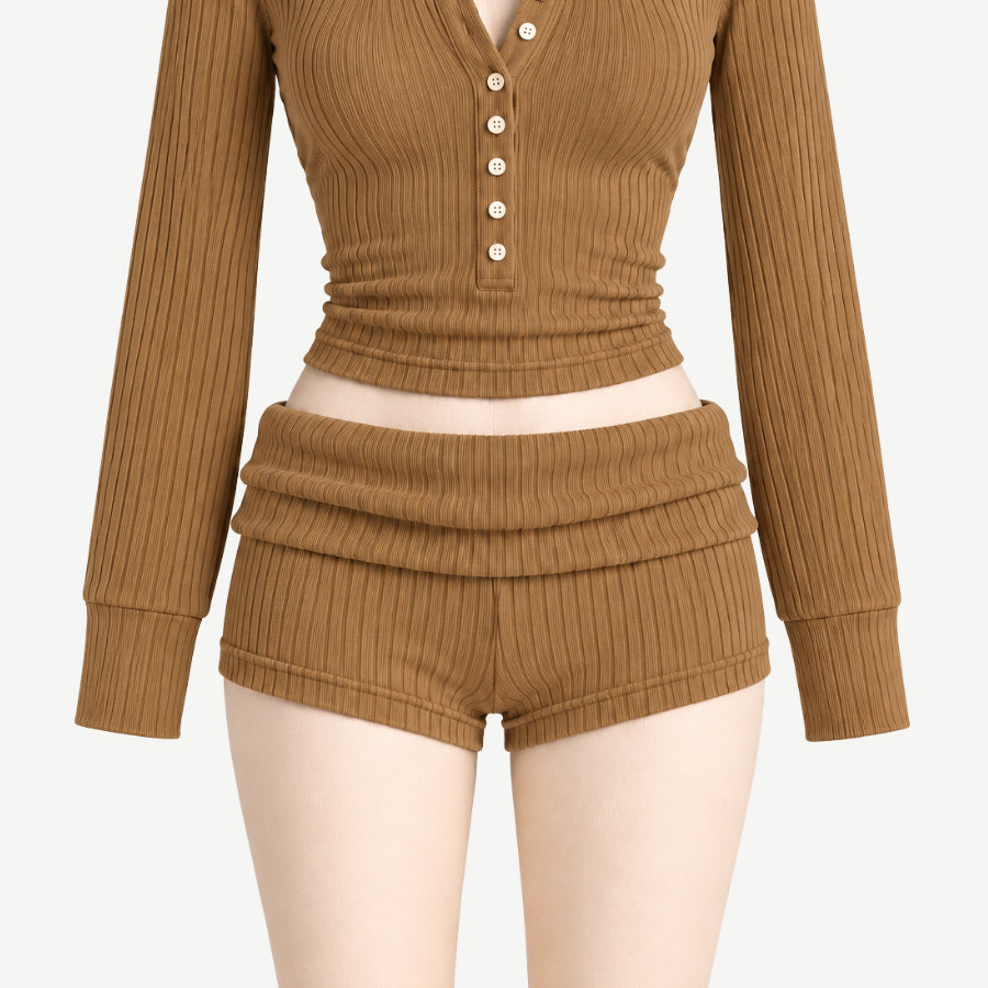 PREORDER womens lola short | apple cinnamon | organic cotton wide rib