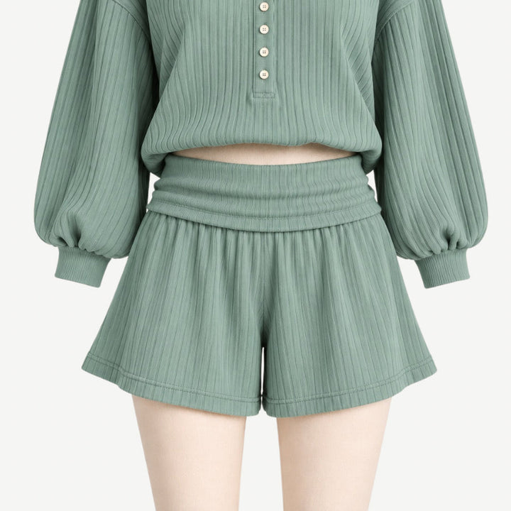 PREORDER womens hazel short | jadeite | organic cotton wide rib