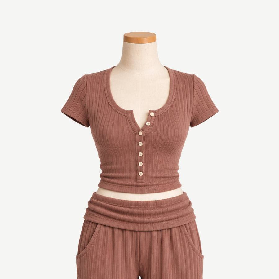 PREORDER womens nicole tee | patina | organic cotton wide rib