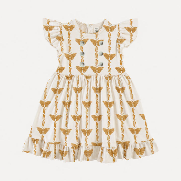 PREORDER flutter sleeve pinafore dress | butterfly vine | bamboo