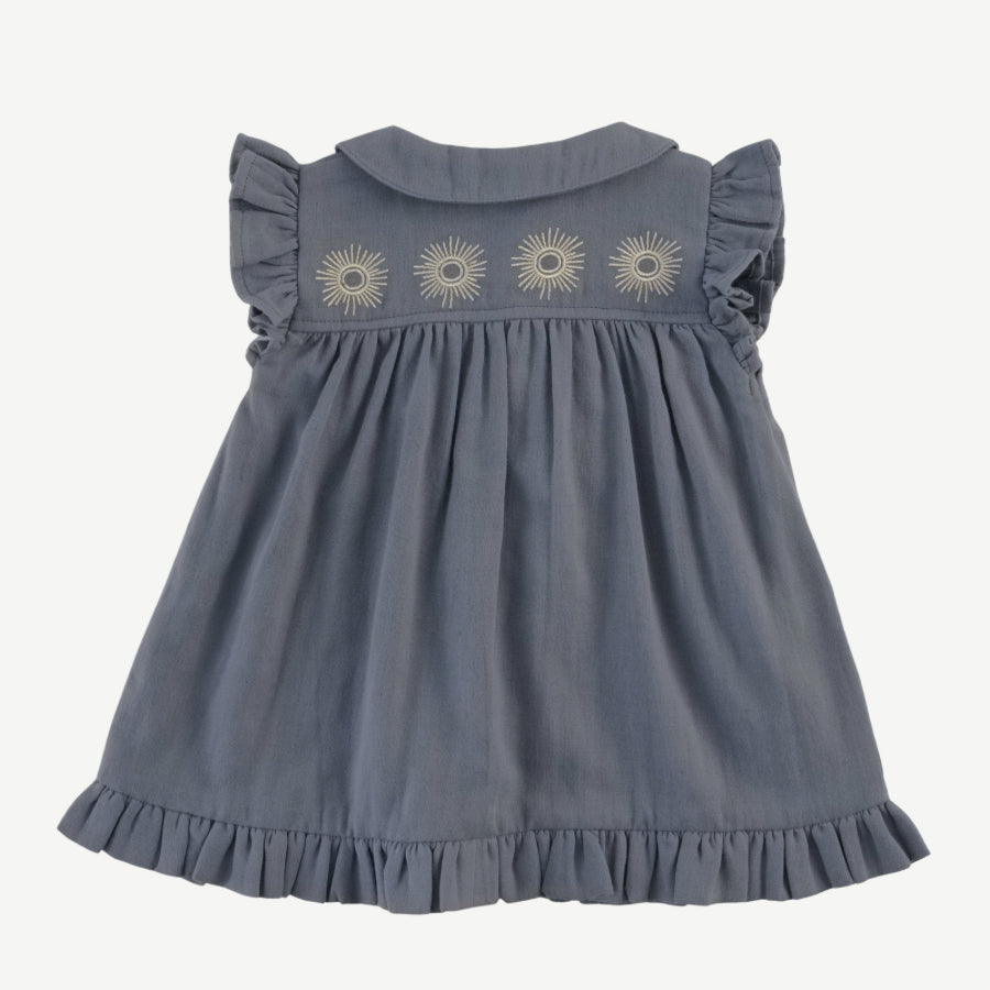 sleeveless peter pan sun embroidered top | citadel | organic cotton gauze