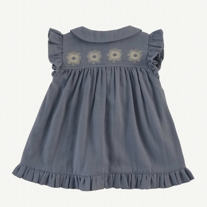 sleeveless peter pan sun embroidered top | citadel | organic cotton gauze