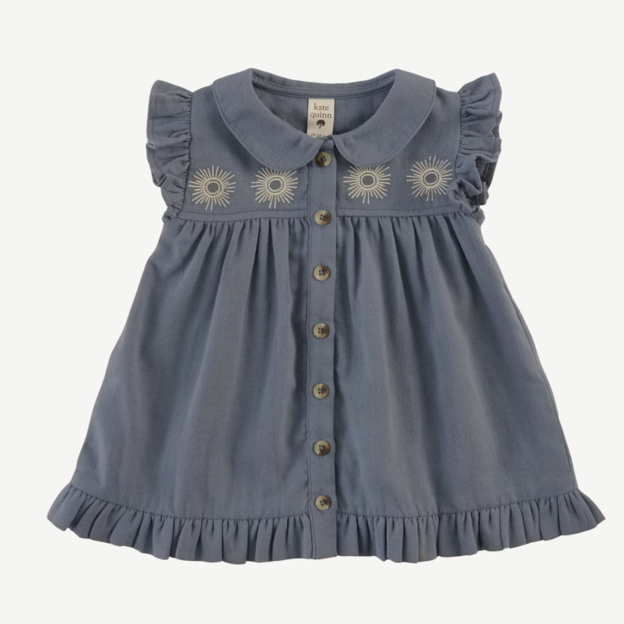 sleeveless peter pan sun embroidered top | citadel | organic cotton gauze