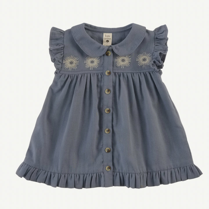 sleeveless peter pan sun embroidered top | citadel | organic cotton gauze