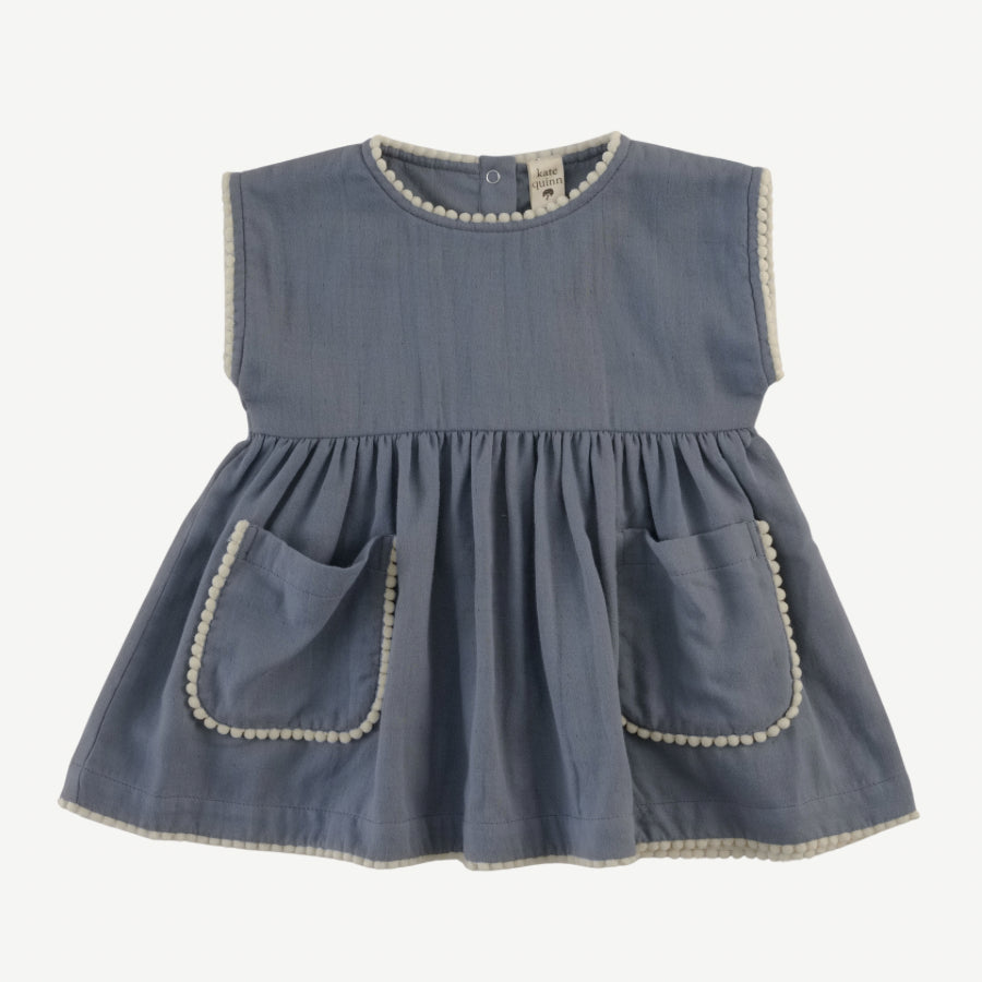 cap sleeve pom pom tunic | citadel | organic cotton gauze