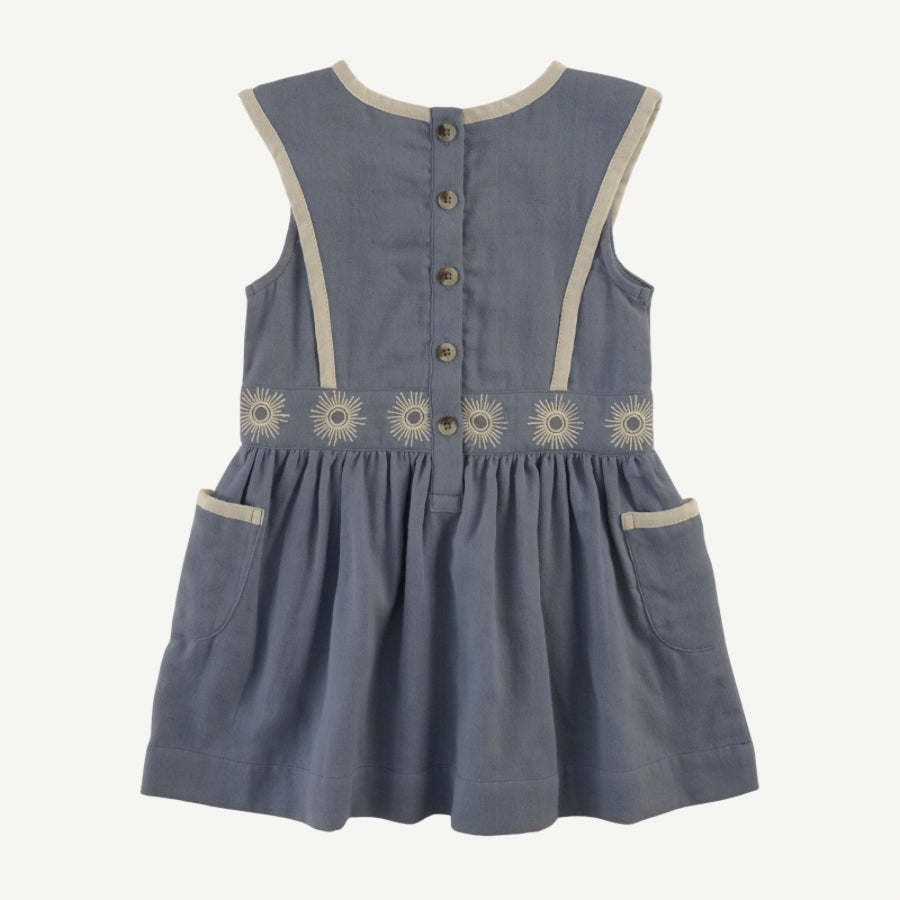 sleeveless embroidered apron dress | citadel | organic cotton gauze