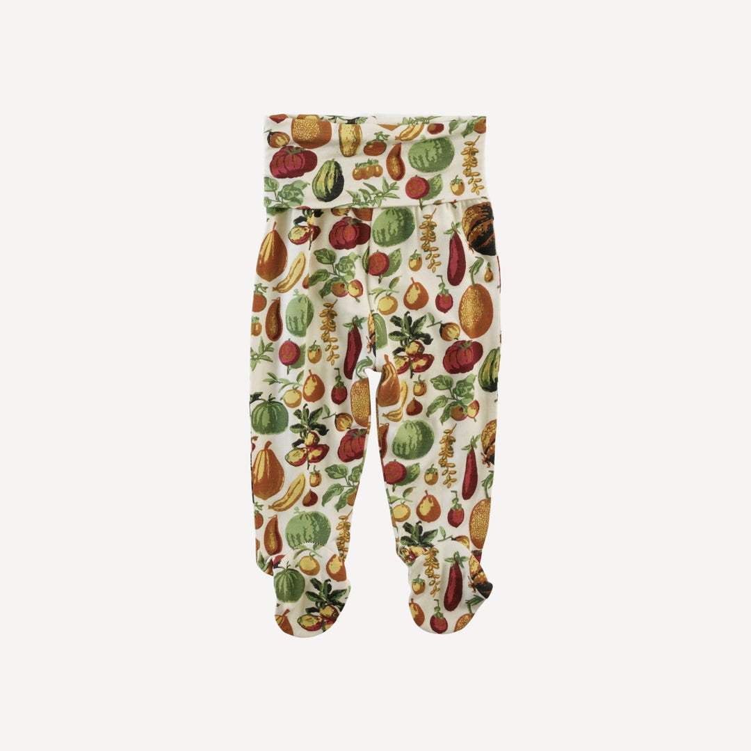 long sleeve wrap top and rolled footed pant set | veggie garden | bamboo