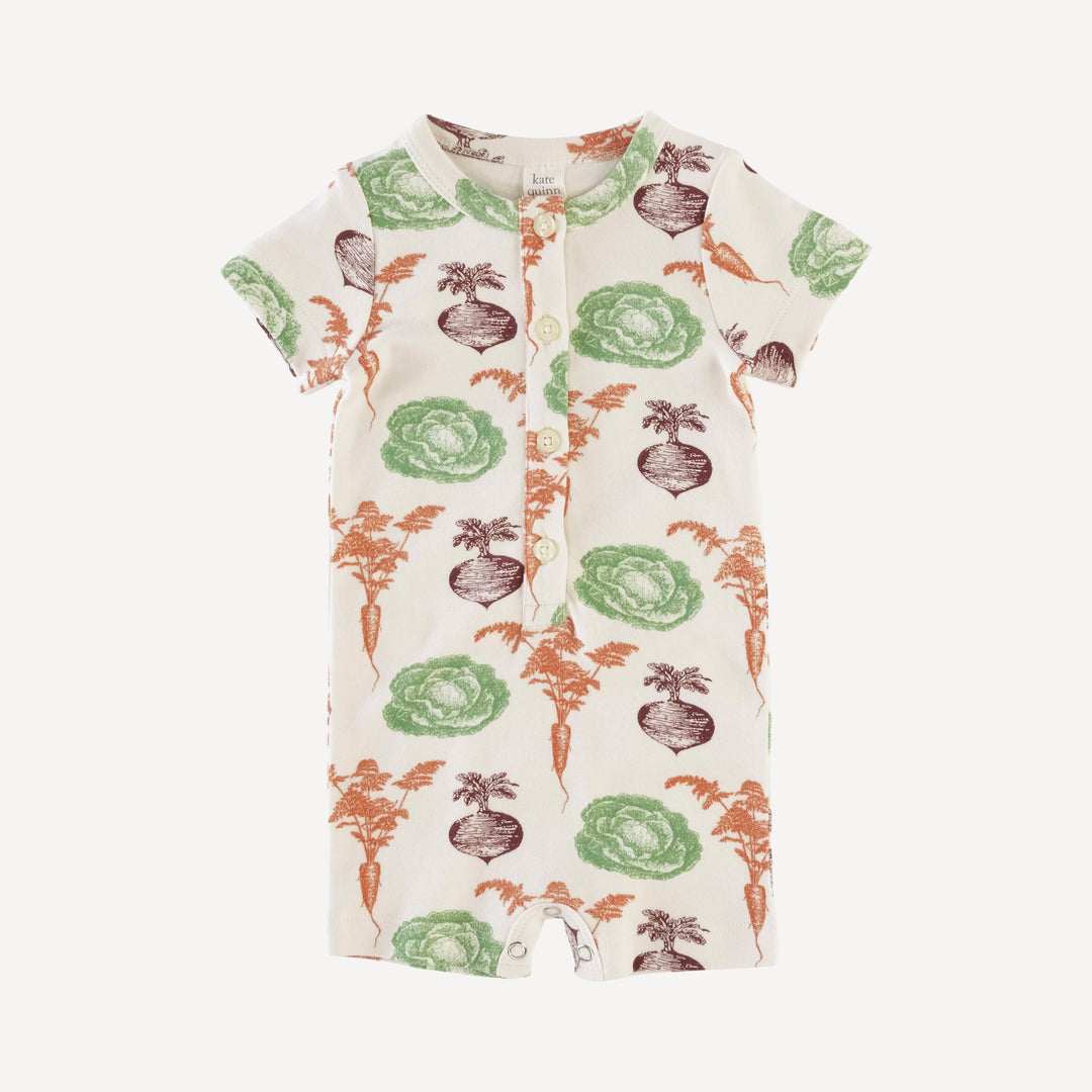 short sleeve union shortie | veggies | organic cotton interlock