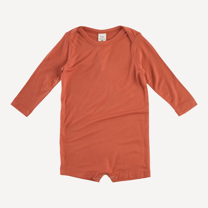 long sleeve lap neck shortie | vermilion | lenzing modal