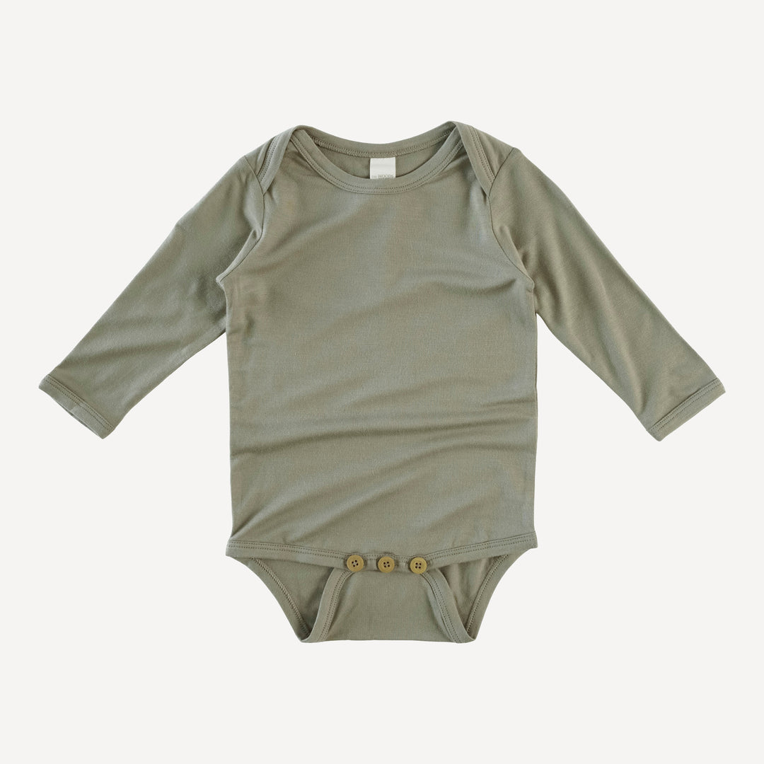 long sleeve lap neck bodysuit | vetiver | modal