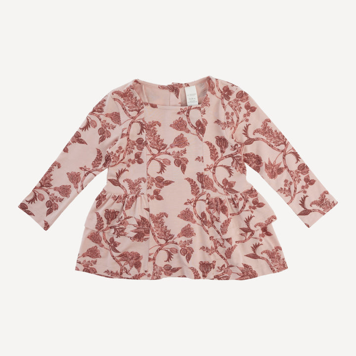 long sleeve vintage ballerina top | villa floral batik | modal