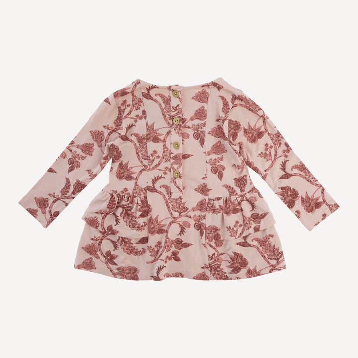 long sleeve vintage ballerina top | villa floral batik | modal