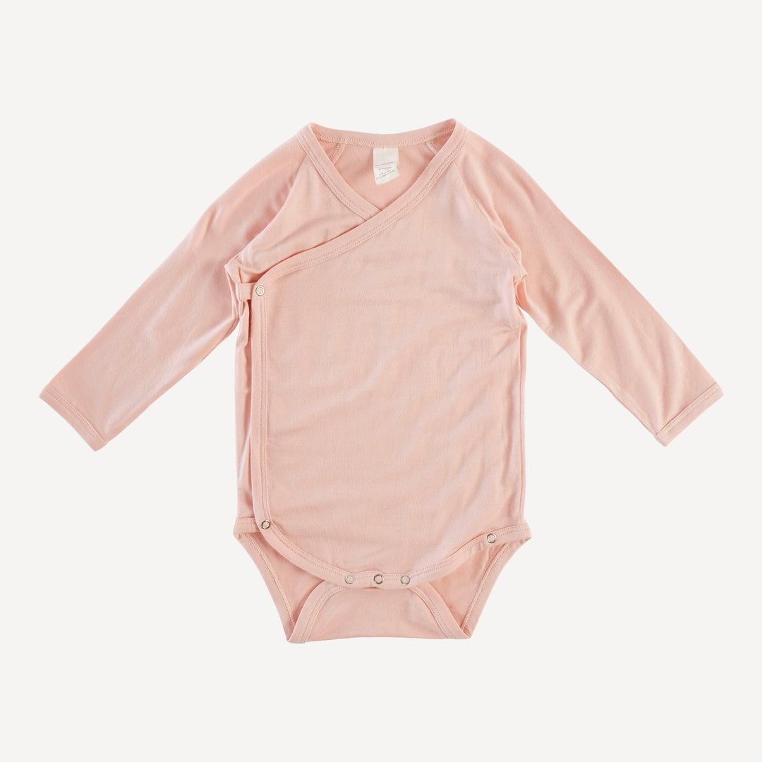 long sleeve wrap bodysuit | villa pink | modal