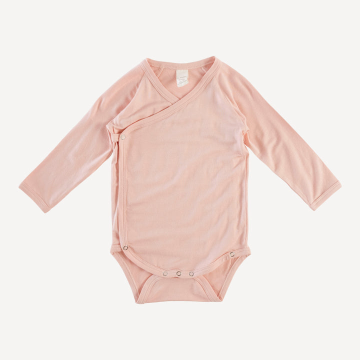 long sleeve wrap bodysuit | villa pink | modal