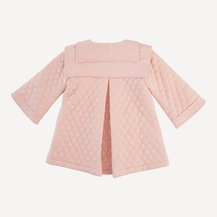 quilted diamond yoke double collar jacket | villa pink | modal