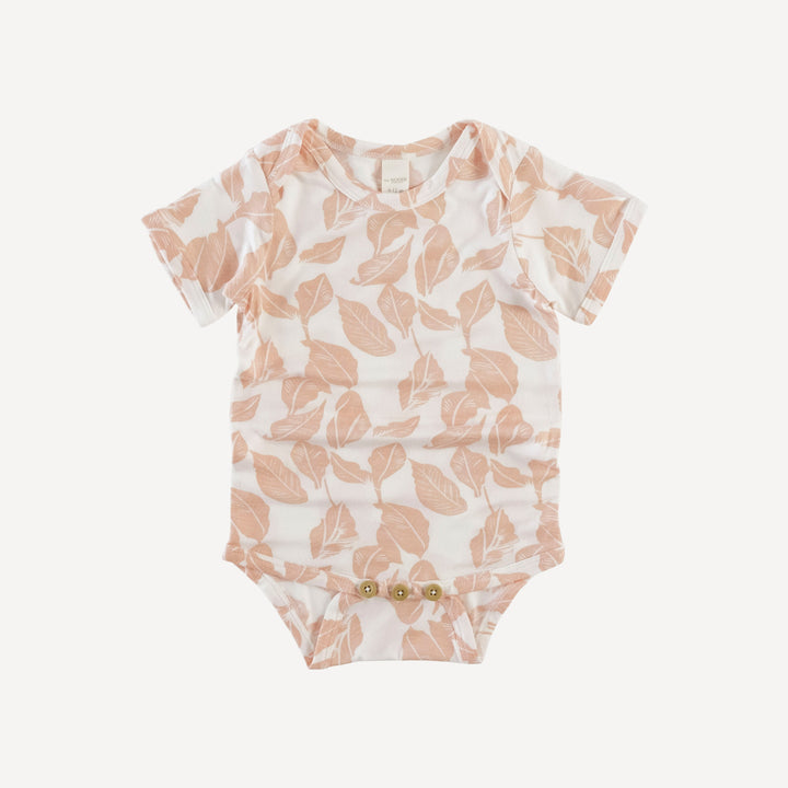 short sleeve lap neck bodysuit | villa woods leaf | modal