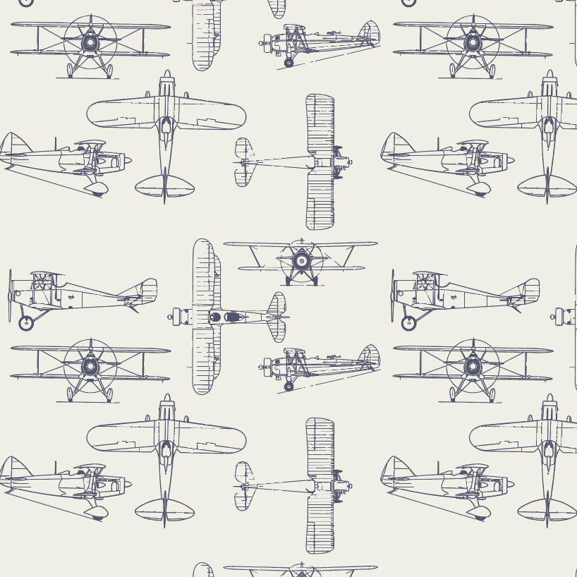 PREORDER classic circle quilt | vintage airplane | organic cotton interlock