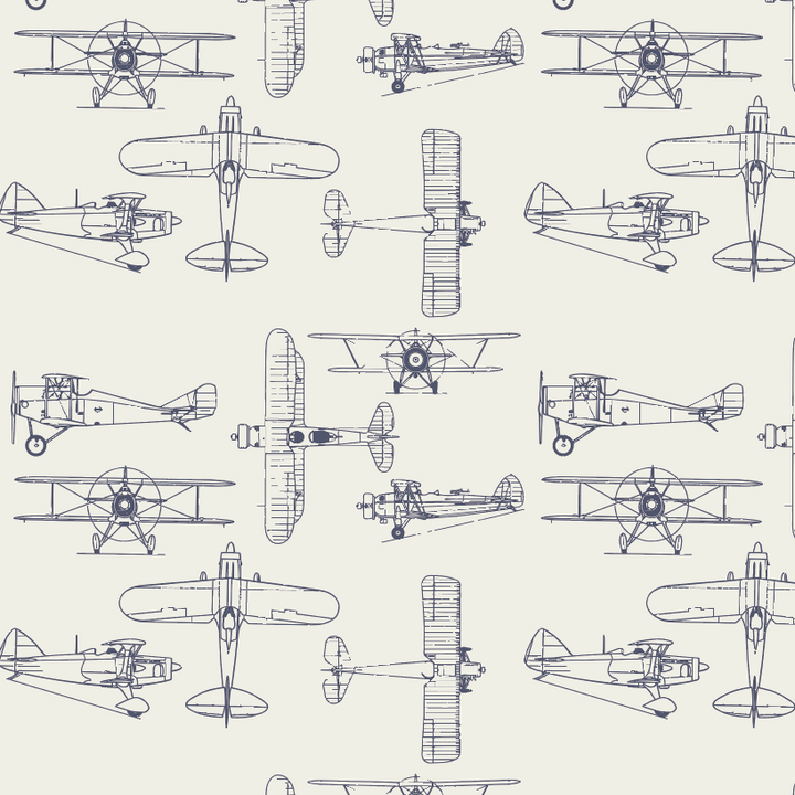 PREORDER womens spaghetti tie winnie dress | vintage airplane | organic cotton interlock