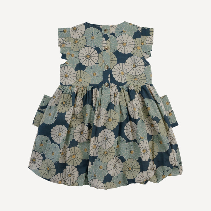 sleeveless pleated bubble dress | vintage daisy | organic cotton woven