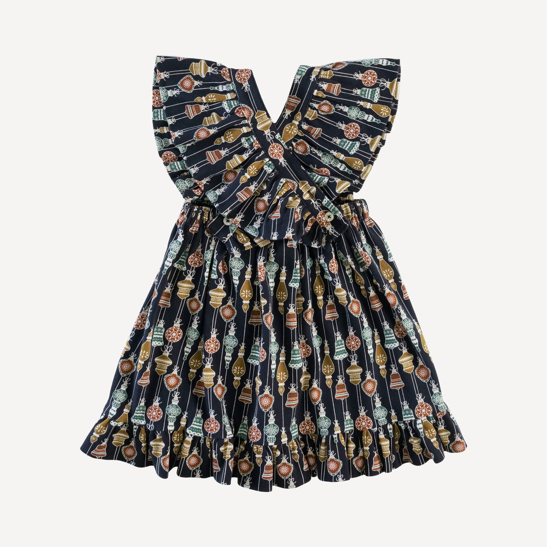 ruffle strap dress | vintage ornaments | organic cotton interlock