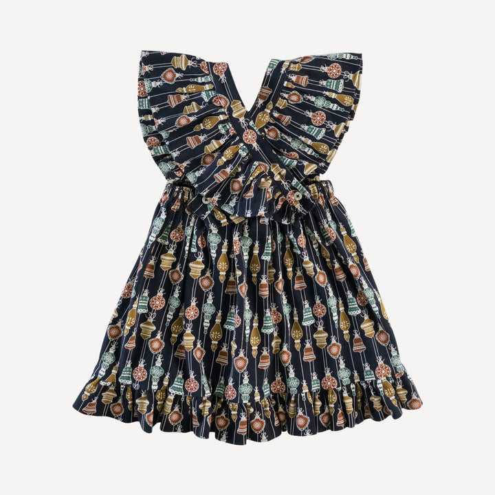 ruffle strap dress | vintage ornaments | organic cotton interlock
