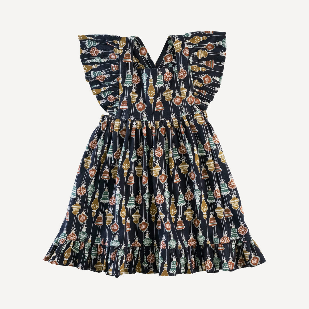 ruffle strap dress | vintage ornaments | organic cotton interlock