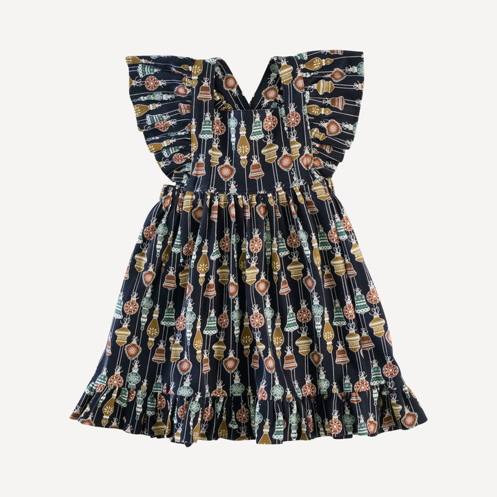 ruffle strap dress | vintage ornaments | organic cotton interlock
