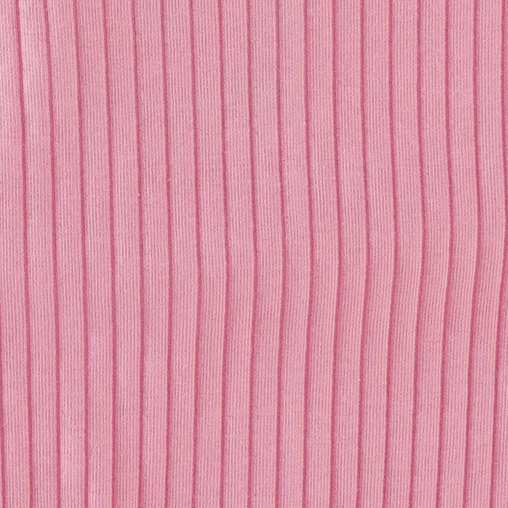 long sleeve two way zipper footie | vintage pink | organic cotton wide rib
