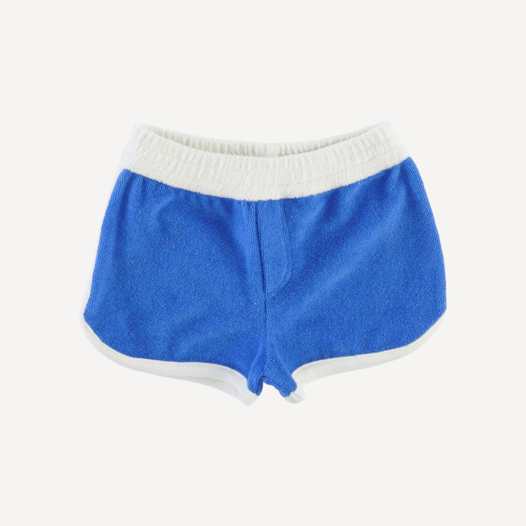 retro track short | vivid blue | organic cotton terry